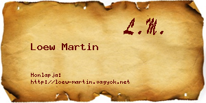 Loew Martin névjegykártya